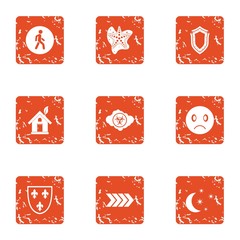 Poster - Ecologist icons set. Grunge set of 9 ecologist vector icons for web isolated on white background