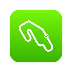 Poster - Race circuit icon digital green for any design isolated on white vector illustration