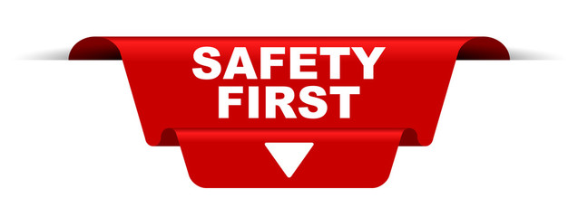 red vector banner safety first