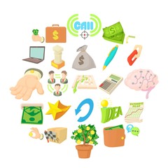 Poster - Salary icons set. Cartoon set of 25 salary vector icons for web isolated on white background