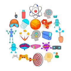 Poster - Simulation icons set. Cartoon set of 25 simulation vector icons for web isolated on white background
