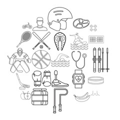 Poster - professional icons set. outline set of 25 professional vector icons for web isolated on white backgr