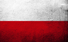 The Republic Of Poland National Flag. Grunge Background