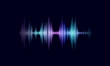 © LuckyStep - Sound oscillating wave colorful glowing music. Recognition voice assistant technology waveform. Audio equalizer digital computer concept vector illustration