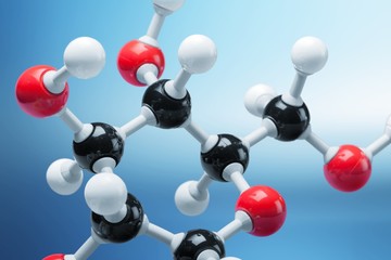 Wall Mural - Close up of Molecular structure model