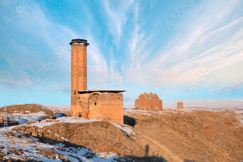 Fotografia, Obraz Ani Ruins, Ani is a ruined and uninhabited medieval Armenian city-site situated