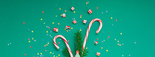 Christmas Card With Candy Canes