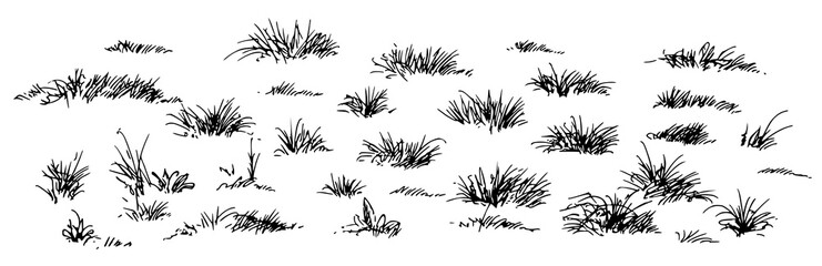 grass, hand drawn set.