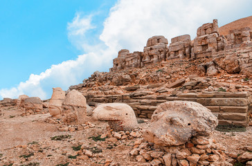 Wall Mural - Statues on top of the Nemrut Mountain, in Adiyaman, Turkey