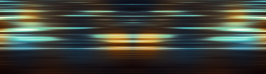 Fototapete - Glowing light stripes in motion over dark background. Luminous blurred lines moving fast. Flaring bright streaks. Abstract composition. 3d rendering	