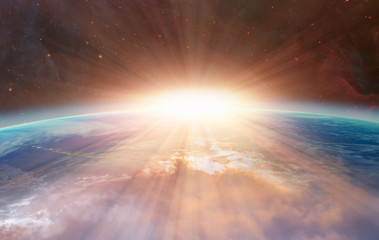 Aufkleber - Planet Earth with a spectacular sunset 
