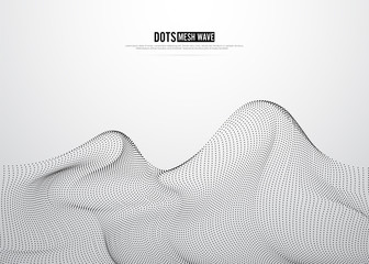 Wall Mural - dots mesh digital background. mountain concept design. vector illustration-01