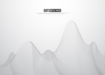 Wall Mural - dots mesh wave digital background. vector illustration