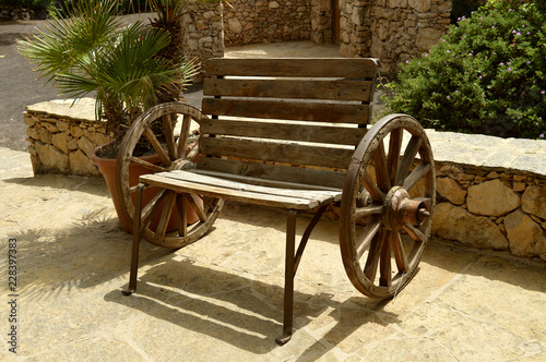 Wagon Wheel Bench Buy This Stock Photo And Explore Similar
