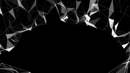 Poster - Hemisphere for text. Technological abstract background. Place for text. Seamless loop.