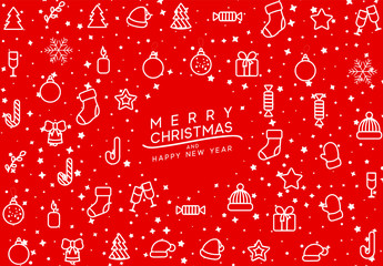 Wall Mural - Merry Christmas and Happy New Year