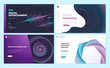 © PureSolution - Set of web page design templates with abstract background for mobile marketing, social marketing, design studio, digital entertainment. Modern vector illustration concepts for website development.