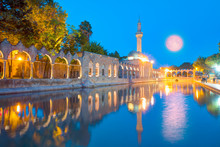 Halil-ur Rahman Mosque And Holy Lake With Sacred Fish In Golbasi Park - Urfa, Turkey"Elements Of This Image Furnished By NASA