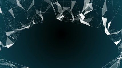 Poster - Digital eye. A deep blue background. A technological abstract background. A place for text. Seamless loop.