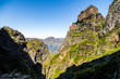 © F8  \ Suport Ukraine - Hike between Pico do Areeiro and Pico Ruivo, Madeira, Portugal. Beautiful mountains landscape.