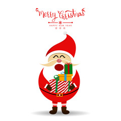 Wall Mural - Merry Christmas with Santa Claus. Vector illustration