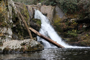 Wall Mural - a view of a large waterfall