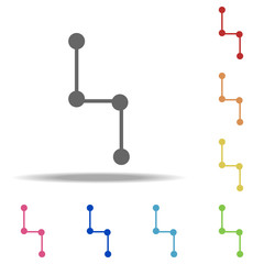 Aufkleber - connected points icon. Elements of banking in multi color style icons. Simple icon for websites, web design, mobile app, info graphics