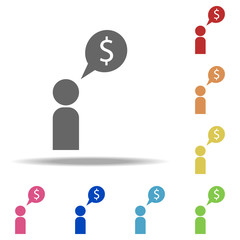 Aufkleber - business conversation icon. Elements of banking in multi color style icons. Simple icon for websites, web design, mobile app, info graphics