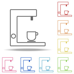Poster - coffee machine icon. Elements of kitchen in multi color style icons. Simple icon for websites, web design, mobile app, info graphics