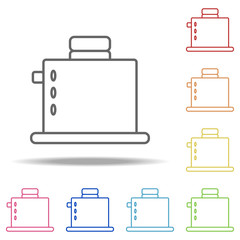 Poster - toaster icon. Elements of kitchen in multi color style icons. Simple icon for websites, web design, mobile app, info graphics