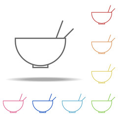 Poster - a bowl icon. Elements of kitchen in multi color style icons. Simple icon for websites, web design, mobile app, info graphics