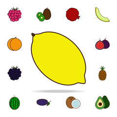 Poster - lemon colored icon. fruit icons universal set for web and mobile