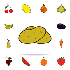 Poster - potato colored icon. fruit icons universal set for web and mobile
