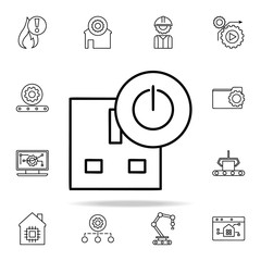 Aufkleber - sign on the socket icon. Automation icons universal set for web and mobile