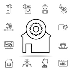 Aufkleber - gear sign house icon. automation icons universal set for web and mobile
