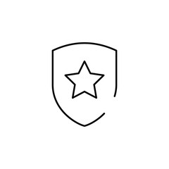 Poster - shield, star icon. Element of security icon. Thin line icon for website design and development, app development. Premium icon