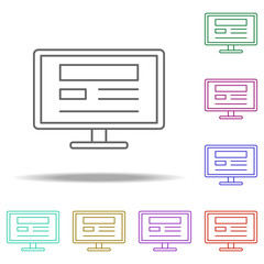 Poster - website icon. Elements of Web in multi color style icons. Simple icon for websites, web design, mobile app, info graphics