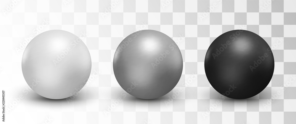 Set of vector spheres and balls on a white background - obrazy, fototapety, plakaty 