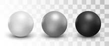 Set Of Vector Spheres And Balls On A White Background
