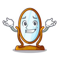 Sticker - Grinning big cartoon mirror in wooden frame