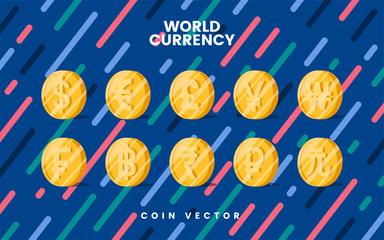 Wall Mural - World currency money symbol vector