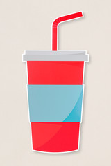 Wall Mural - Soda cup with a straw icon