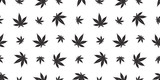 Fototapeta  - Marijuana seamless pattern vector Weed cannabis leaf scarf isolated tile background repeat wallpaper white