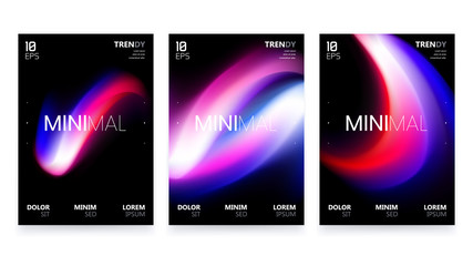 Wall Mural - abstract vivid colorful a4 posters set. trendy fluid gradient