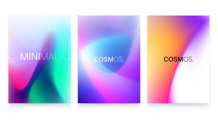 abstract vivid colorful a4 posters set. trendy fluid gradient