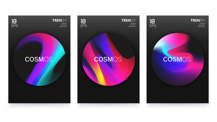 Wall Mural - abstract vivid colorful a4 posters set. trendy fluid gradient