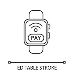 Poster - Smartwatch NFC payment linear icon