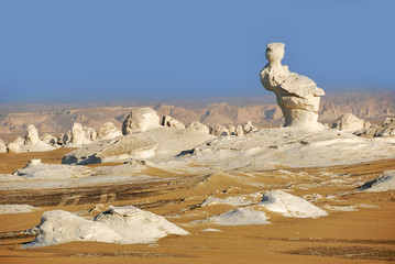 Wall Mural - The limestone formation in White desert Sahara Egypt