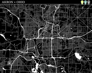 Wall Mural - Simple map of Akron, Ohio