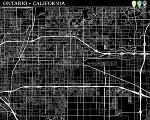 Simple map of Ontario, California